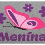 Capacho Borboleta Texto Menina