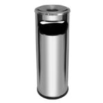 CINZEIRO LIXEIRA EM AÇO INOX COM ARO EM ALUMINIO